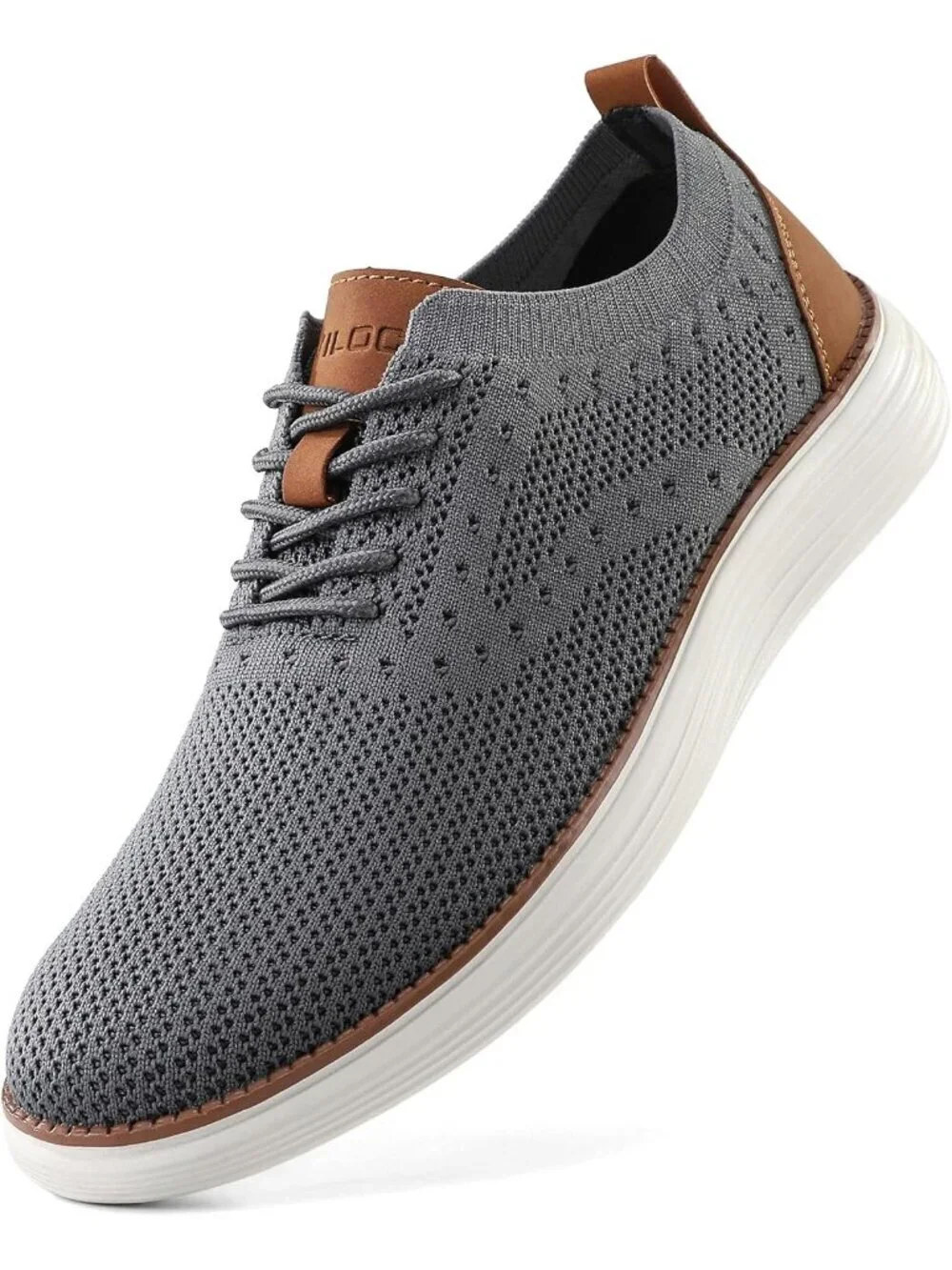 VILOCY Men's Grey Ethylene Vinyl Acetate Casual Breathable Comfortable Sneakers